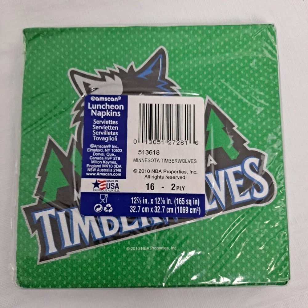 NBA Minnesota Timberwolves Napkins Luncheon Amscan 16 Count